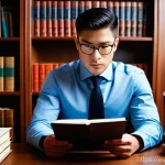 Home 8 변리사 시험 주요 과목 정리 - **Prompt 1: The Diligent IP Professional**
A highly detailed, realistic photograph of a focused ...