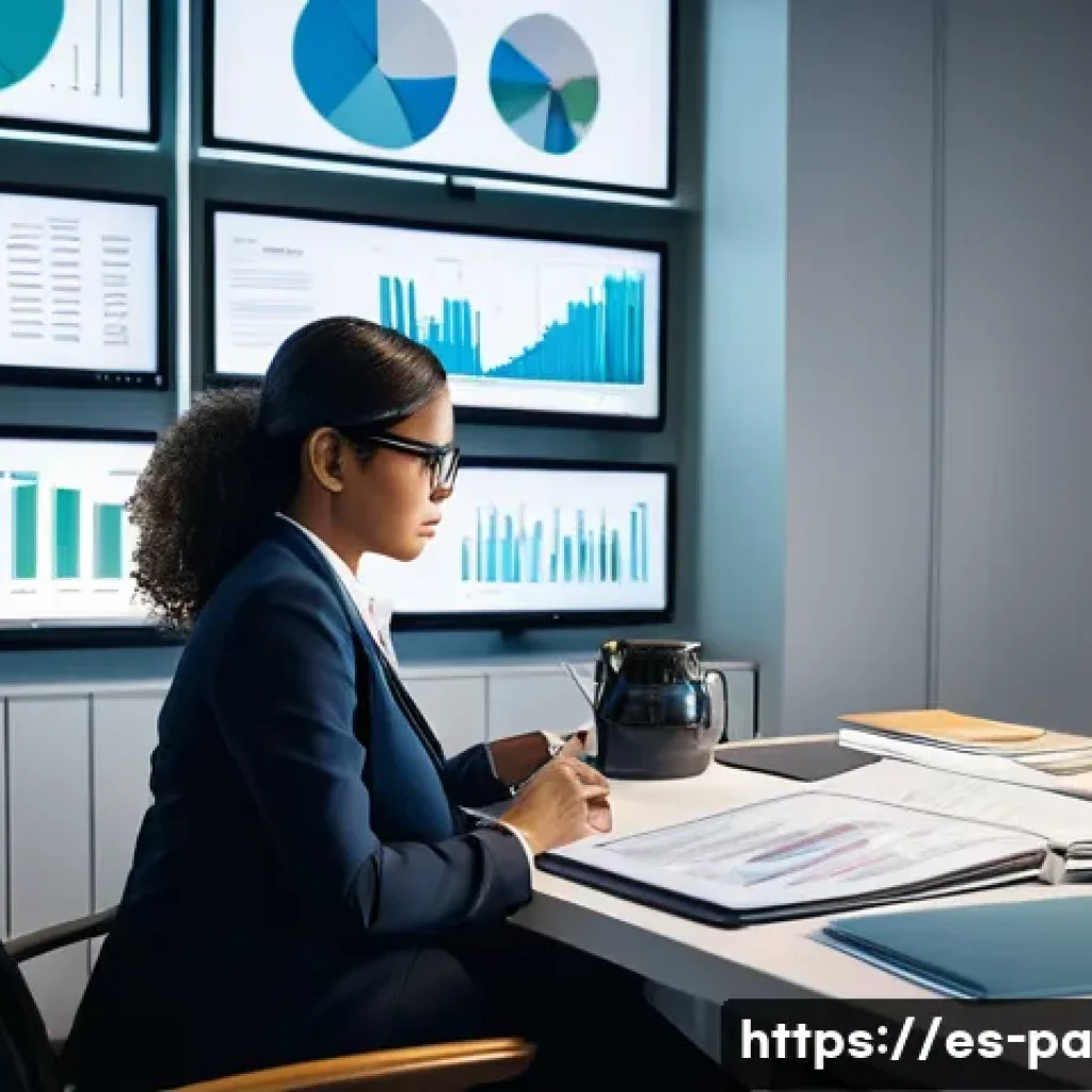 변리사 연봉 협상 전략 - **Image Prompt 1: The Analytical Patent Attorney - Market Research and Specialization**
"A high...