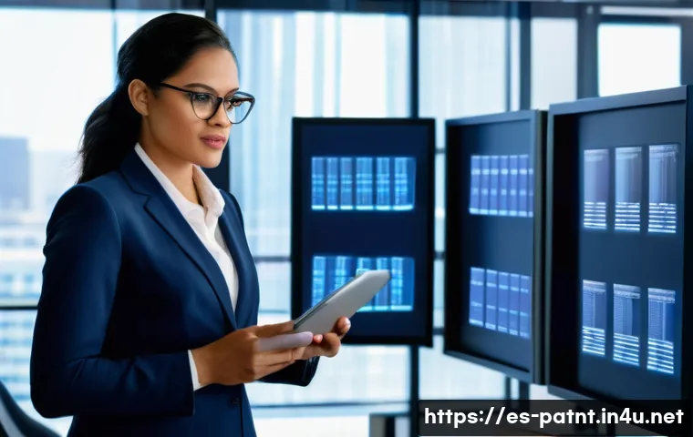 변리사와 관련된 유명 인물 - A professional intellectual property consultant in a modern office setting, surrounded by high-tech ...